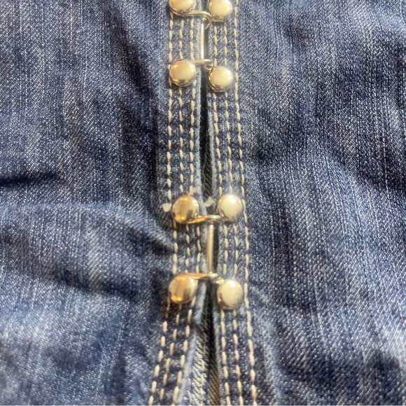 Tommy Hilfiger Medium Washed Denim Collared Vest Small - Picture 10 of 12